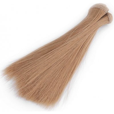 Vlasy pro panenky 15 x 100 cm hnědobéžové – Hledejceny.cz