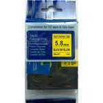 Kompatibilní páska s Brother HSe-611, 5,8mm x 1,5m, černý tisk / žlutý podklad – Zbozi.Blesk.cz