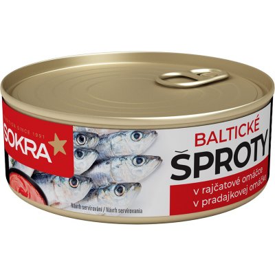 Sokra Baltické šproty v rajčatové omáčce 240 g – Zboží Dáma