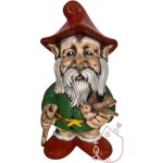 Zahradní trpaslík Dezider s ptáčkem keramický – Zboží Dáma