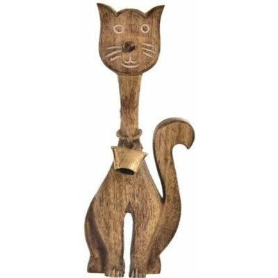 INDECOR Kočka se zvonečkem 10 x 4 x 30 cm, mangové dřevo INDECOR X13096 – Hledejceny.cz