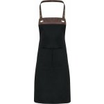 Premier Workwear Zástěra do kavárny s dekorativním lemováním z umělé kůže černá hnědá 70x81cm PW123 – Hledejceny.cz