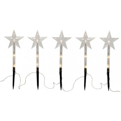 NIPEKO 857-25 Venkovní LED řetěz vánoční hvězdy STAR 25cm 3xAA časovač – Hledejceny.cz