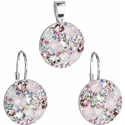 Pavona Sada šperků s krystaly Swarovski náušnice a přívěsek růžové kulaté 39117.3 – Zboží Dáma