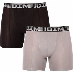 DIM 3D Flex Air Long Boxer pánské sportovní boxerky šedá černá 2 ks