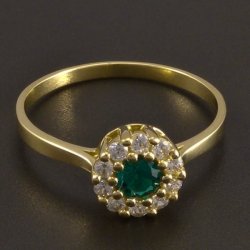 Goldstore zlatý prsten se smaragdem 1.19.PS505369.61