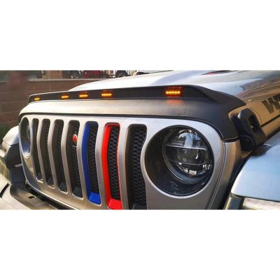 Chránič kapoty s LED diody, Kouřová, Jeep Wrangler JL, Jeep Gladiator JT – Sleviste.cz