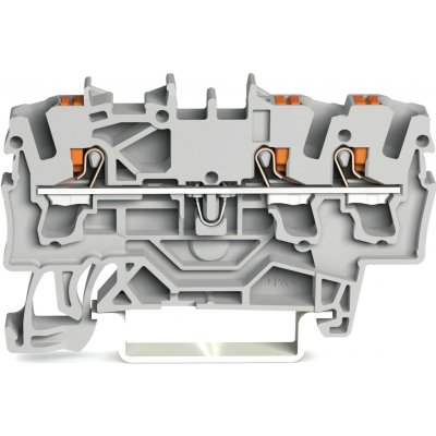 WAGO Svorka 2202-1301 3vodičová průchozí s ovládacím tlačítkem 2,5 mm², šedá 2202-1301 – Zboží Mobilmania