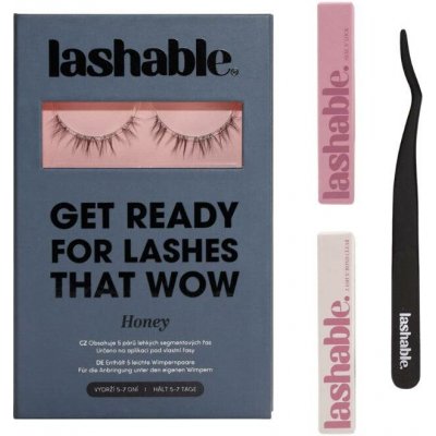 Lashable DIY umělé trsové řasy Startovací Sada Honey trsové řasy 5-11mm + Lepidlo na řasy 5g + Fixátor 5g + Aplikátor na řasy 1ks - vhodné pro citlivou pokožku – Zboží Mobilmania