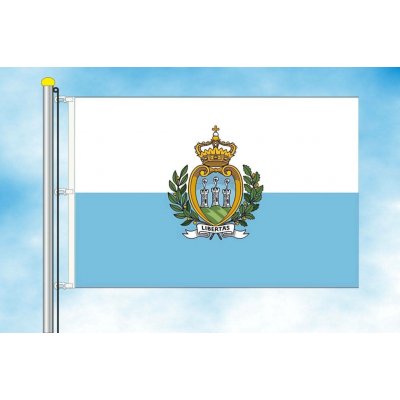 LIBEA, s.r.o. Vlajka San Marina Rozměr: 60×90 cm, Uchycení: Karabiny na stožár – Hledejceny.cz