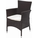 Ratanové křeslo stohovatelné MODENA s polstrem (hnědá) – Zboží Dáma