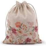 Dárkový pytlík jarní / velikonoční 13x18 cm lněný, malé, 1 režná růže – Zboží Dáma