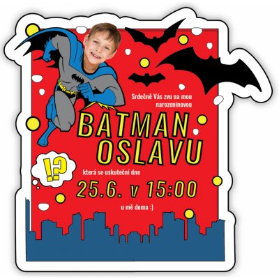 Personal Personalizované pozvánky 6 ks - Batman – Zboží Mobilmania