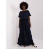 Dámské šaty Relevance maxi šaty s vázáním v pase rv-sk-7851.84-dark blue Tmavě modré