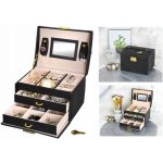 NehtyShop šperkovnice se zrcadlem na klíček černá – Zboží Dáma