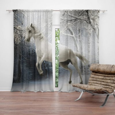 Sablio Závěs Bílý kůň: 2ks 140x250cm – Hledejceny.cz