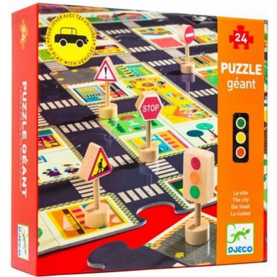 Djeco dřevěné puzzle Město jako autodráha 24 ks – Hledejceny.cz