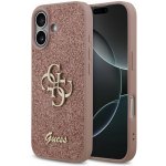 Guess PU Fixed Glitter 4G Metal Logo Zadní Kryt pro iPhone 17 Pink – Zboží Mobilmania