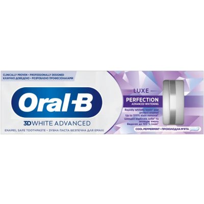 Oral B 3D White Luxe Perfection bělicí Cool Peppermint 75 ml – Zboží Mobilmania