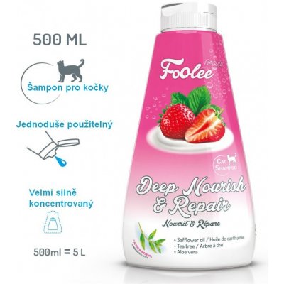 Šampon pro kočky Foolee Beauty Deep Nourish & Repair s Aloe vera 500 ml – Zboží Mobilmania