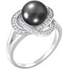 Prsteny SILVEGO Stříbrný prsten Laguna s pravou přírodní černou perlou LPS0044B