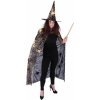 Karnevalový kostým Čarodějnický plášť s kloboukem a pavučinou /Halloween