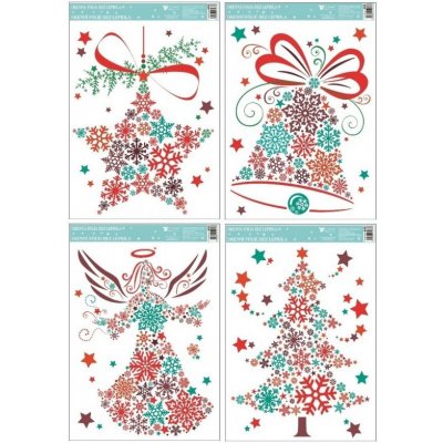 Okenní folie barevné obrázky z vloček 33,5x25,5cm – Hledejceny.cz