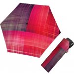 Doppler Carbonsteel Mini Slim Noble Check Pink dámský skládací deštník – Zboží Mobilmania