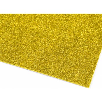 Samolepicí pěnová guma Moosgummi s glitry 20x30 cm - 2 ks Barva: světle zlatá