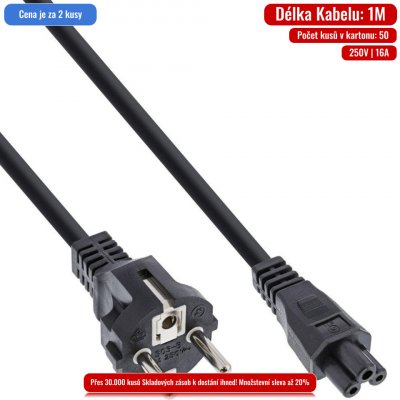 Kabel C-TECH síťový 1,8m VDE 220/230V napájecí notebook 3 pin Schuko CB-PWRC5-18 – Zboží Mobilmania