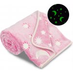 Sleep-well Dětská mikroplyšová svítící deka Hvězdy růžové – Zboží Dáma