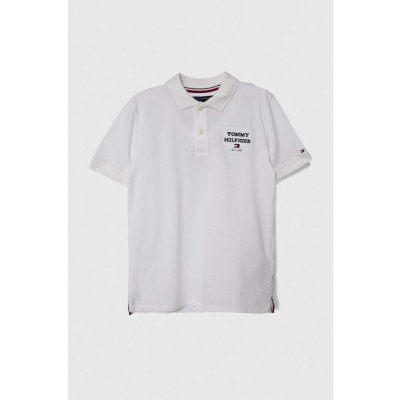 Tommy Hilfiger dětská bavlněná polokošile s aplikací KB0KB08738.PPYH bílá