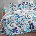 Brotex povlečení Satén Garden blue zipový uzávěr 220x240 70x90 – Hledejceny.cz