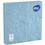 Aha papírové ubrousky 3V 15ks Ražené světle modré 33x33cm – Zboží Dáma