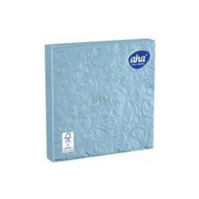 Aha papírové ubrousky 3V 15ks Ražené světle modré 33x33cm – Zboží Dáma