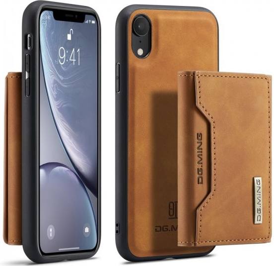 Pouzdro AppleKing dG.MING 2v1 s odnímatelnou magnetickou peněženkou iPhone XR - hnědé