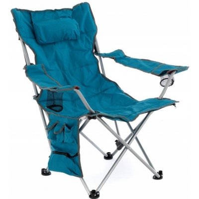 Divero D76013 kempingová židle s odnímatelnou podnožkou, modrá – Zboží Mobilmania