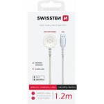 Swissten 22065501 OPLETENÝ MAGNETICKÝ PRO APPLE WATCH KOVOVÝ, USB-A, 1,2m, bílý – Zboží Mobilmania