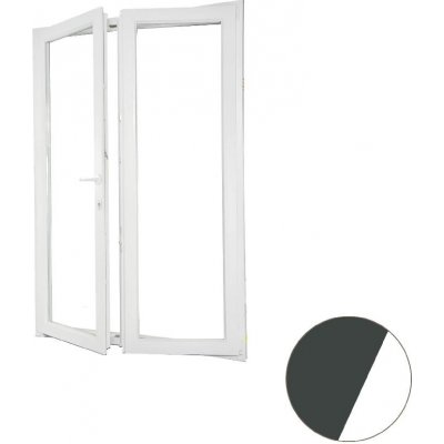 ALUPLAST Plastové dvoukřídlé balkonové dveře antracit/bílá Levé 160 x 200 cm – Hledejceny.cz