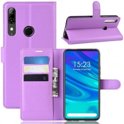 Litchi PU kožené peněženkové pouzdro na mobil Huawei P Smart Z/Honor 9X - fialové – Zboží Mobilmania
