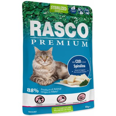 Rasco Premium Cat Pouch Sterilized Cod Spirulina 85 g