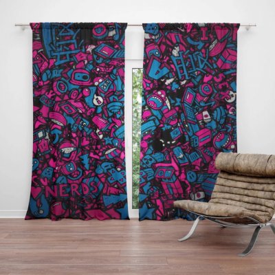 Závěsy Kreslené obrázky: 2 ks - 140x250 cm - Sablio – Hledejceny.cz