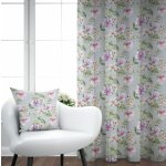 Ervi bavlněný závěs - Magnolia a lilia na šedém – Hledejceny.cz