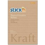 Samolepicí bloček "Kraft Notes", linkovaný, hnědá barva, 150x101 mm, 100 listů, STICK N 21 – Hledejceny.cz