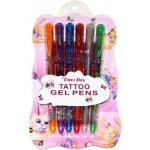 Wiky Gelové pero tetovací 6 ks plast + šablony na kartě 10x18x1cm – Zboží Dáma