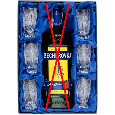 Bohemia Crystal Becherovka set Becher 0 7l broušené sklenice na likér 6 x 50 ml – Zbozi.Blesk.cz