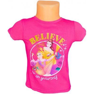 Sun City Dívčí tričko princezny believe krátký rukáv růžové – Zboží Dáma