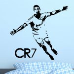 Živá Zeď Samolepka Cristiano Ronaldo Barva: černá 40 x 38 cm – Zboží Dáma