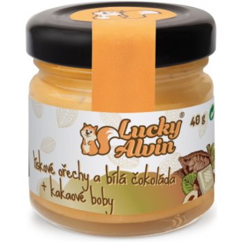 Lucky Alvin Lískové ořechy bílá čokoláda + kakaové boby 40 g