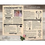 Noviny k výročí svatby 1971 – dvoustranné nebo jednostranné – Sleviste.cz